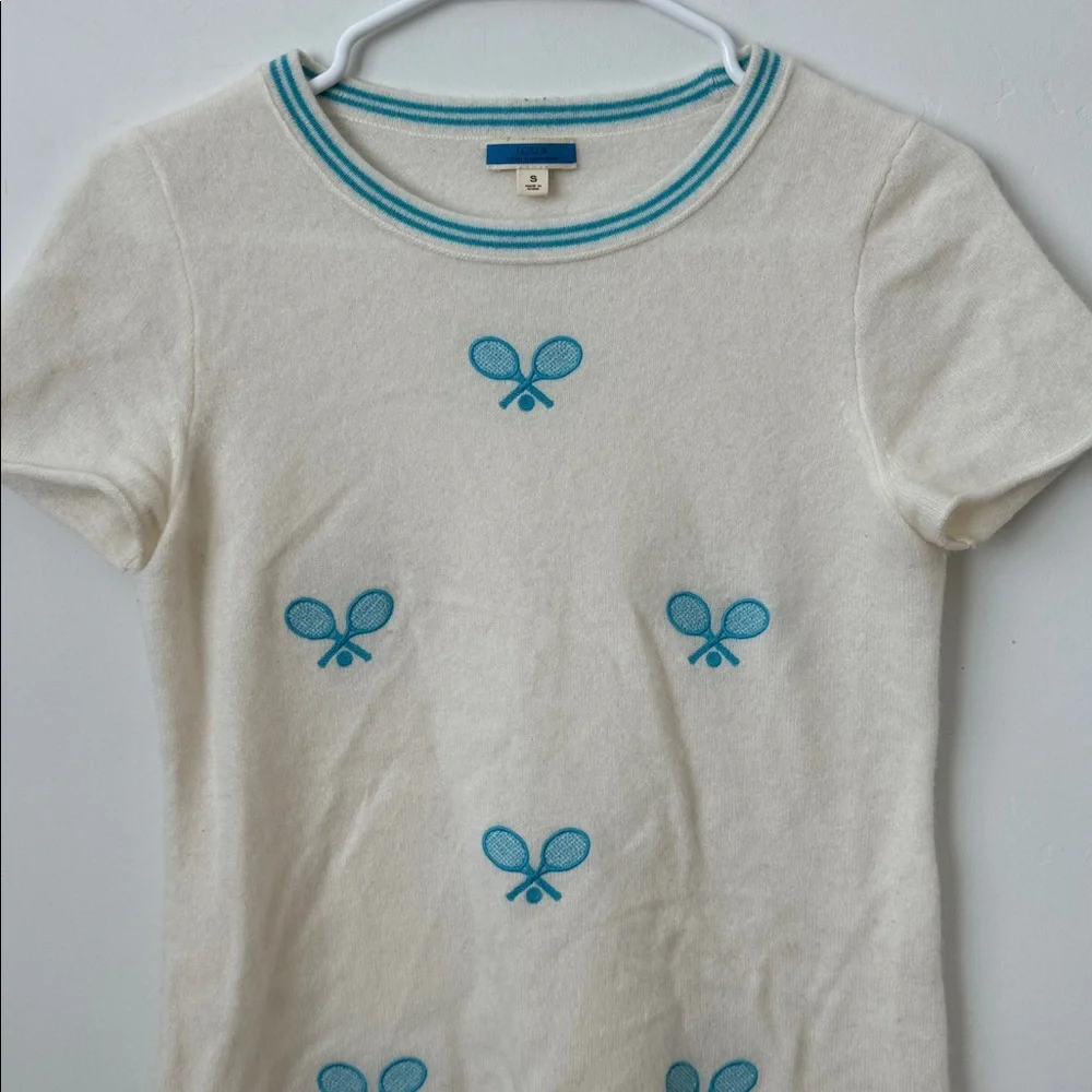 J.Crew 100% Cashmere Embroidered Tennis Top Size: S